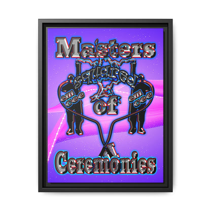 em cee squared - framed canvas art (purple-pink wave)