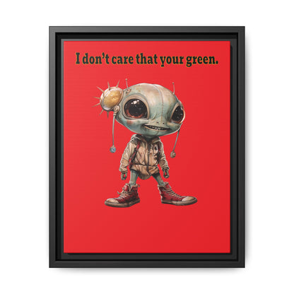 I don't care that your green - framed canvas art (red)