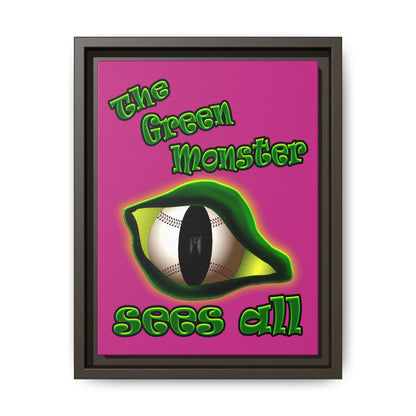 green monster - framed canvas art (pink)