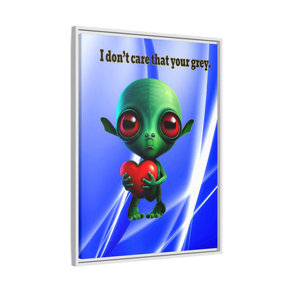 I don't care that your grey - framed canvas art (blue-white wave)