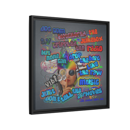 drop the beat - framed canvas art (grey-light grey)