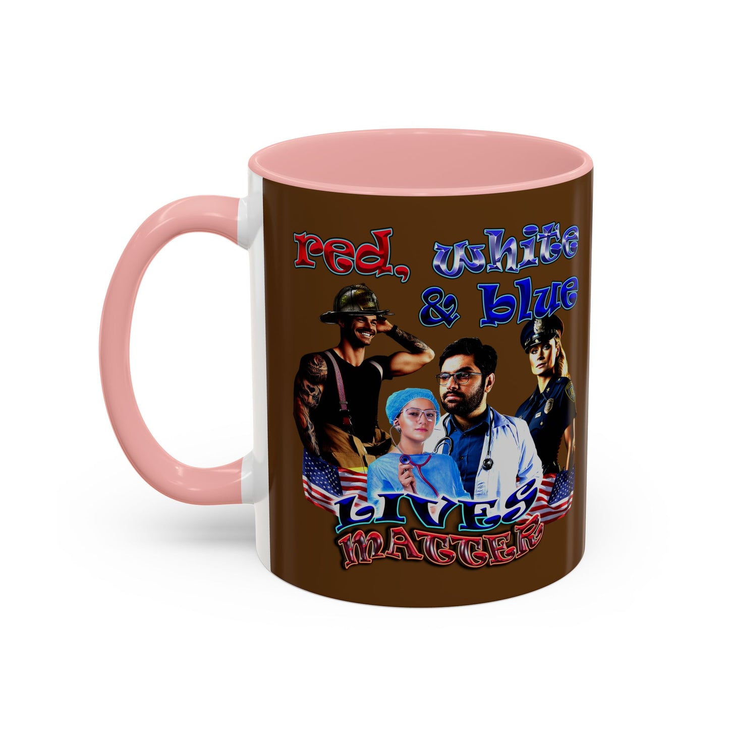 rw&b lives matter - Accent Mug (brown)