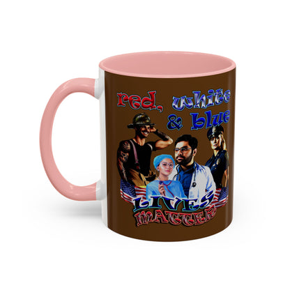 rw&b lives matter - Accent Mug (brown)