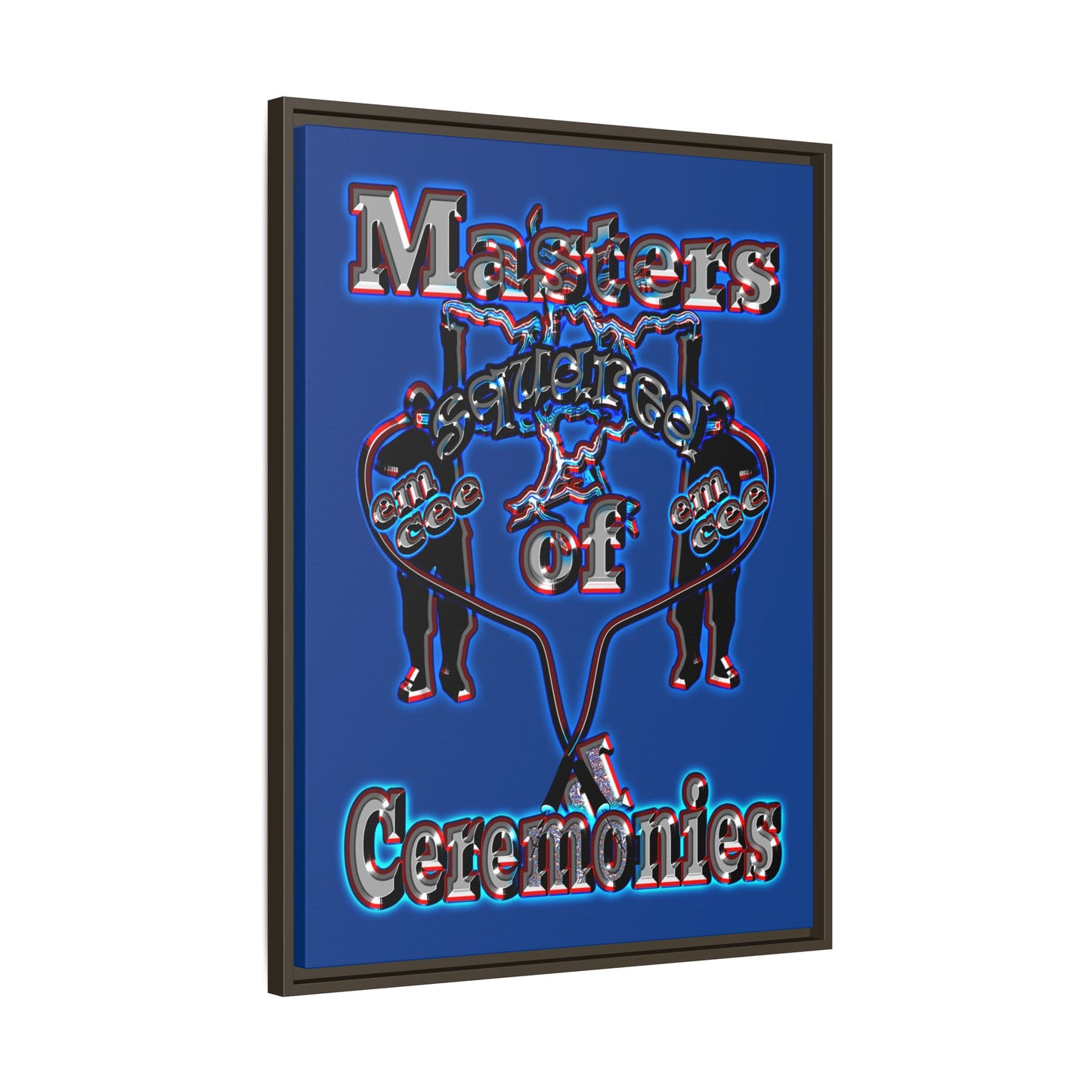 em cee squared - framed canvas art (dark blue)