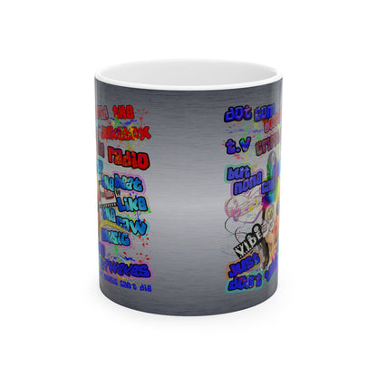 drop the beat - White Mug (brushed nickel)