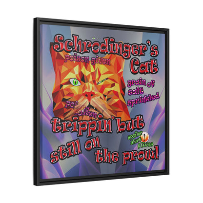 schrodinger's cat - framed canvas art (grey-pink wave)