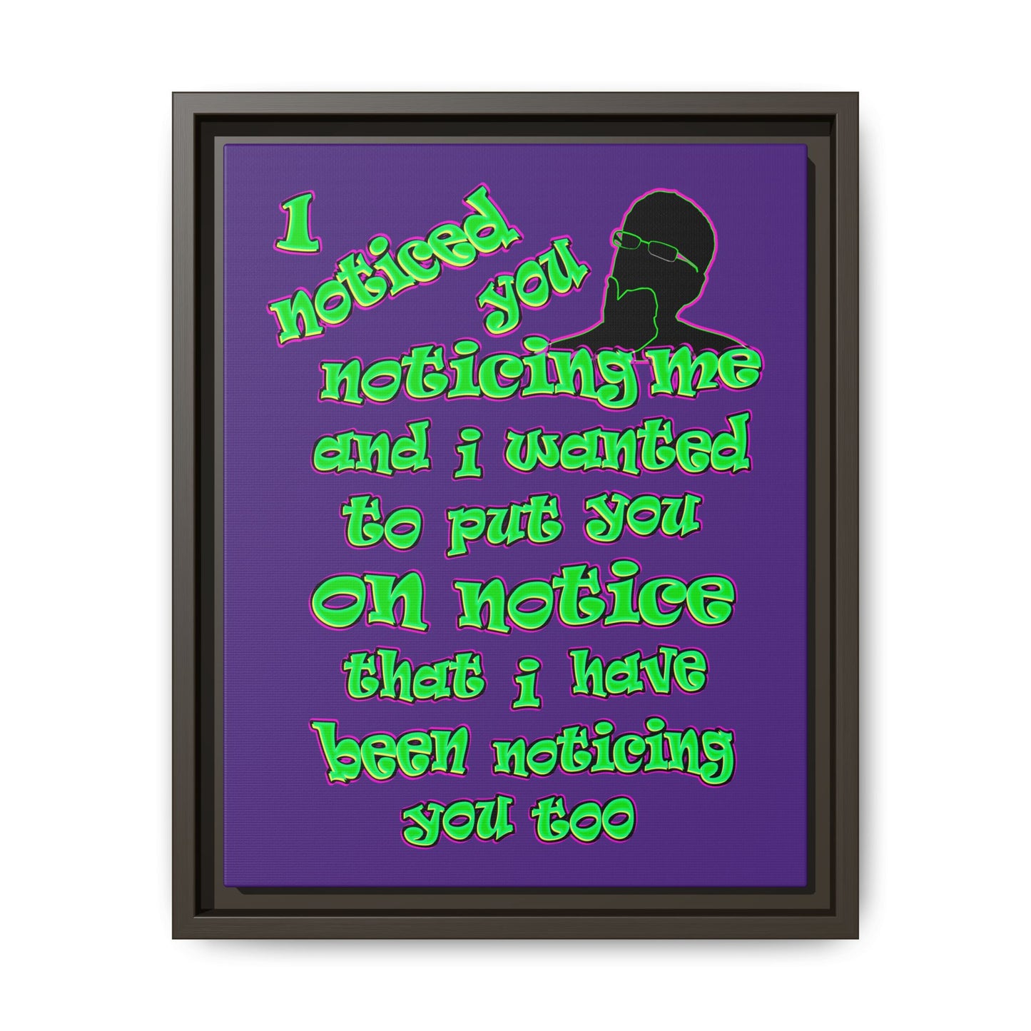 noticed you noticing - framed canvas art (purple)