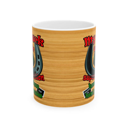my luck - White Mug (butterscotch wood finish)