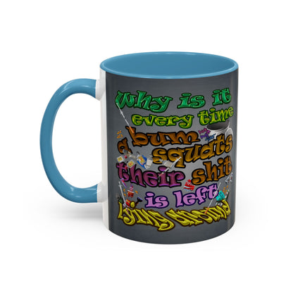 the bum's shit - Accent Mug (grey-light grey)