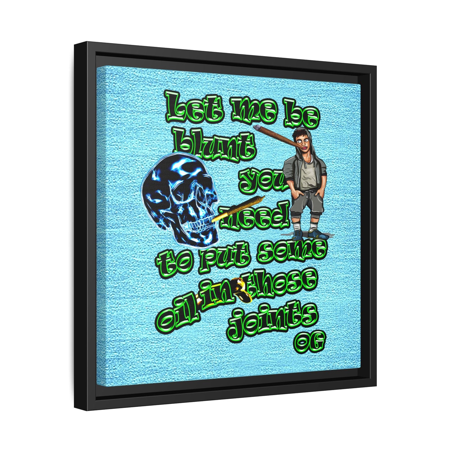 og - framed canvas art (faded blue)
