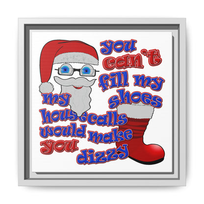 santa's shoes - framed canvas art (white)