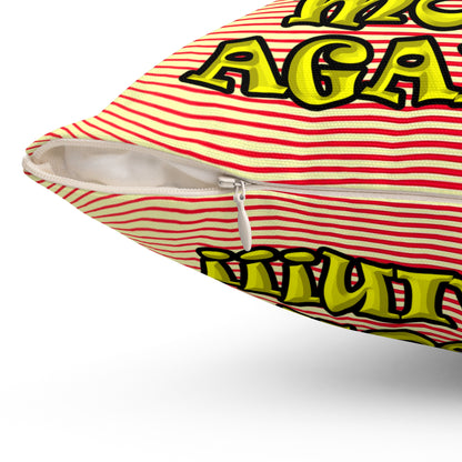 shoot the moon again - Spun Polyester Square Pillow - (yellow-orange wave)