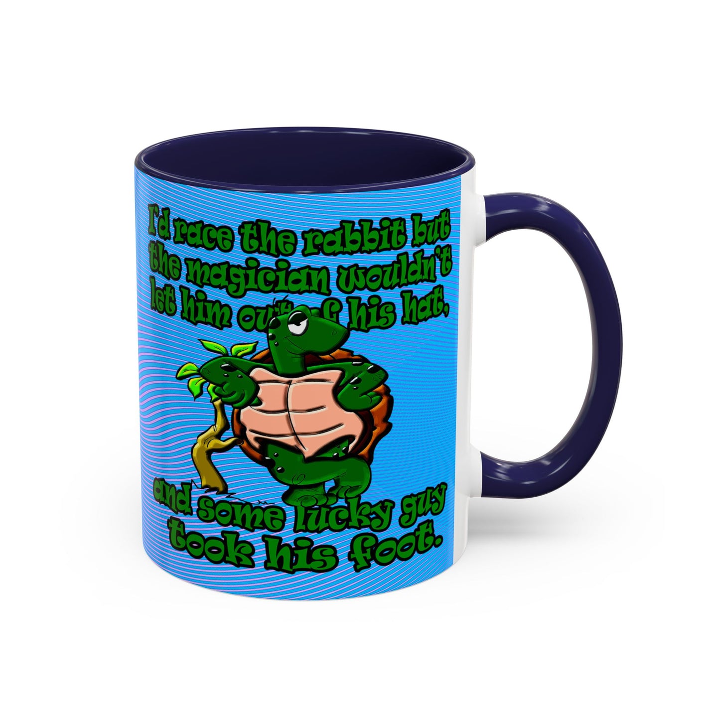 turtle race - Accent Mug (light blue-purple wave)