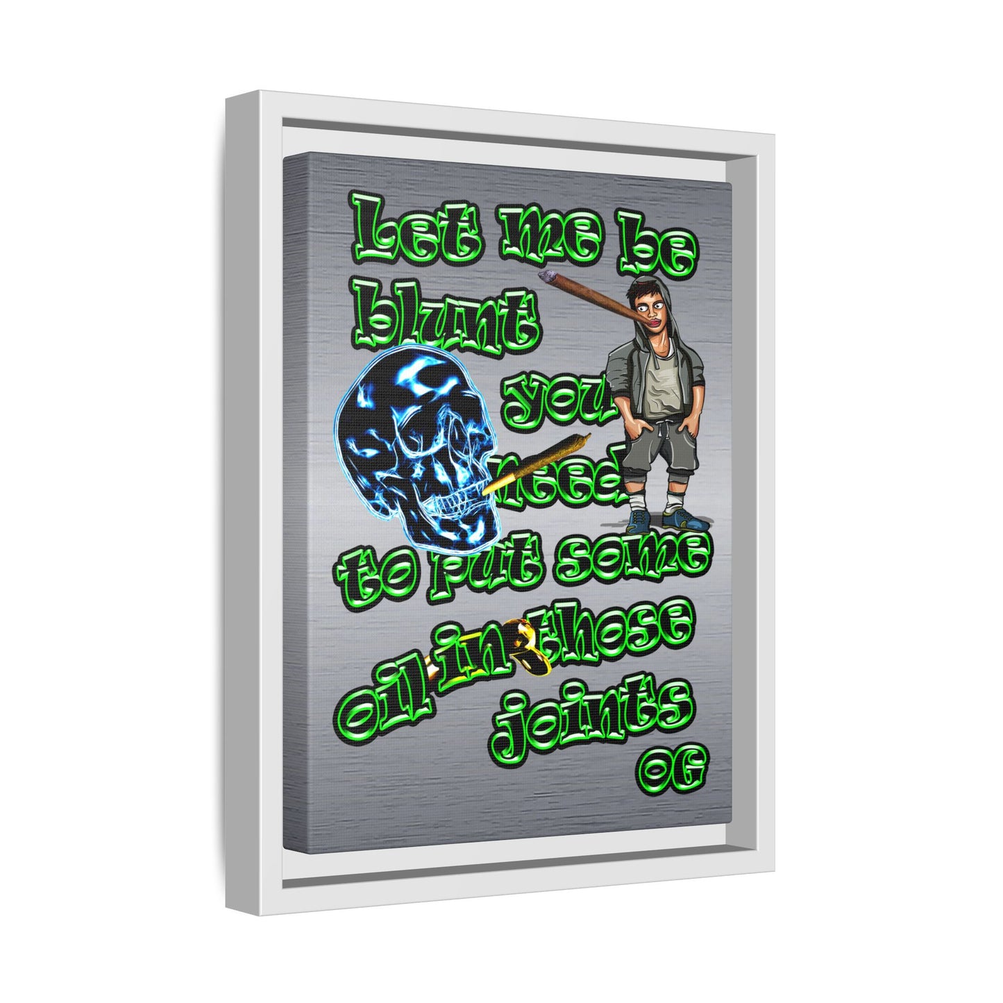 og - framed canvas art (brushed nickel)