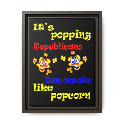 popping like popcorn - framed canvas art (black)