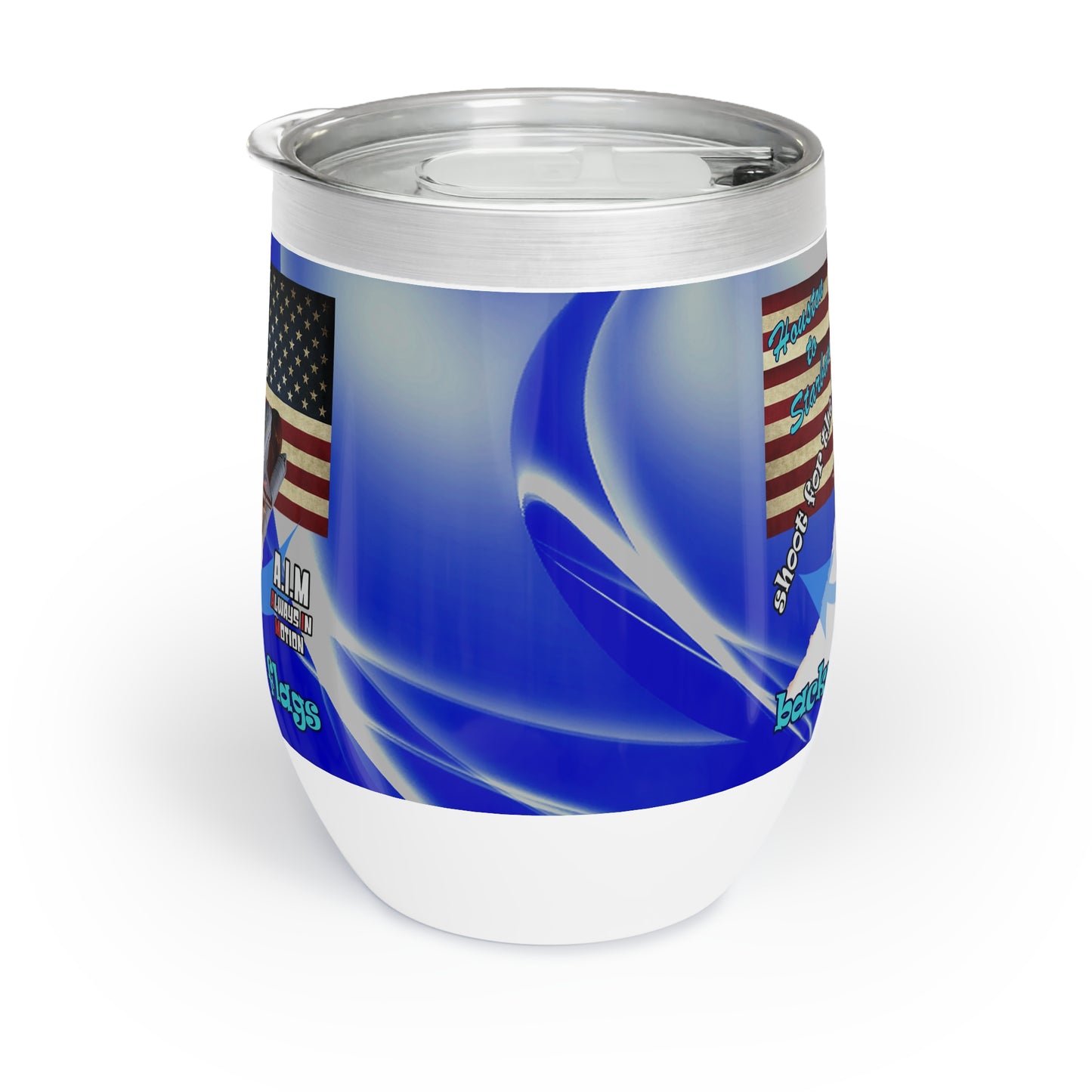 shoot for the stars - Chill Wine Tumbler (blue-white wave)