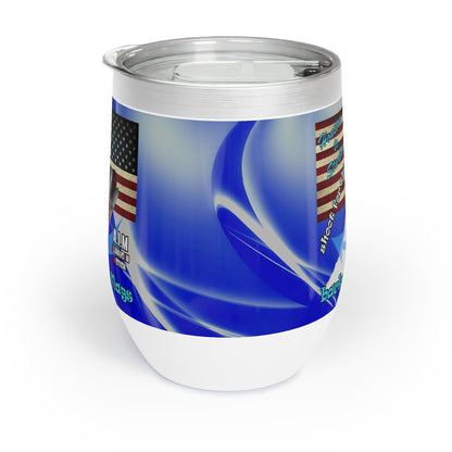 shoot for the stars - Chill Wine Tumbler (blue-white wave)