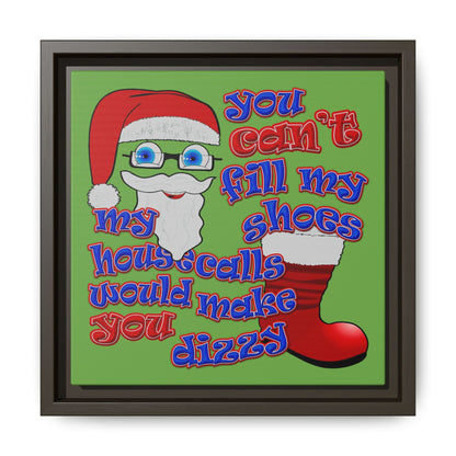santa's shoes - framed canvas art (green)