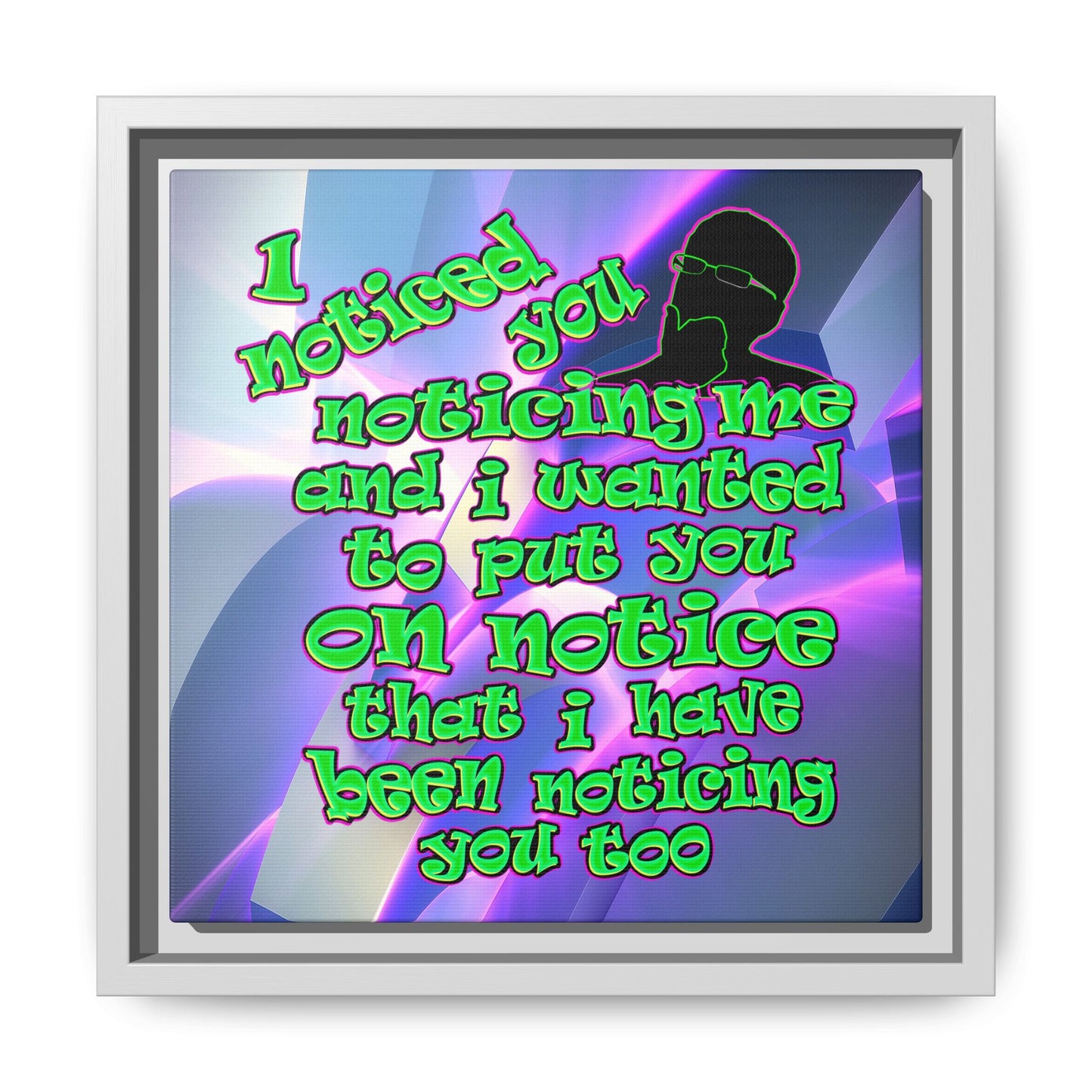 noticed you noticing - framed canvas art (grey-pink wave)