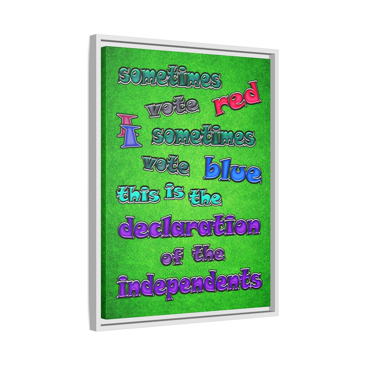 declaration of the independents - framed canvas art (green turf)