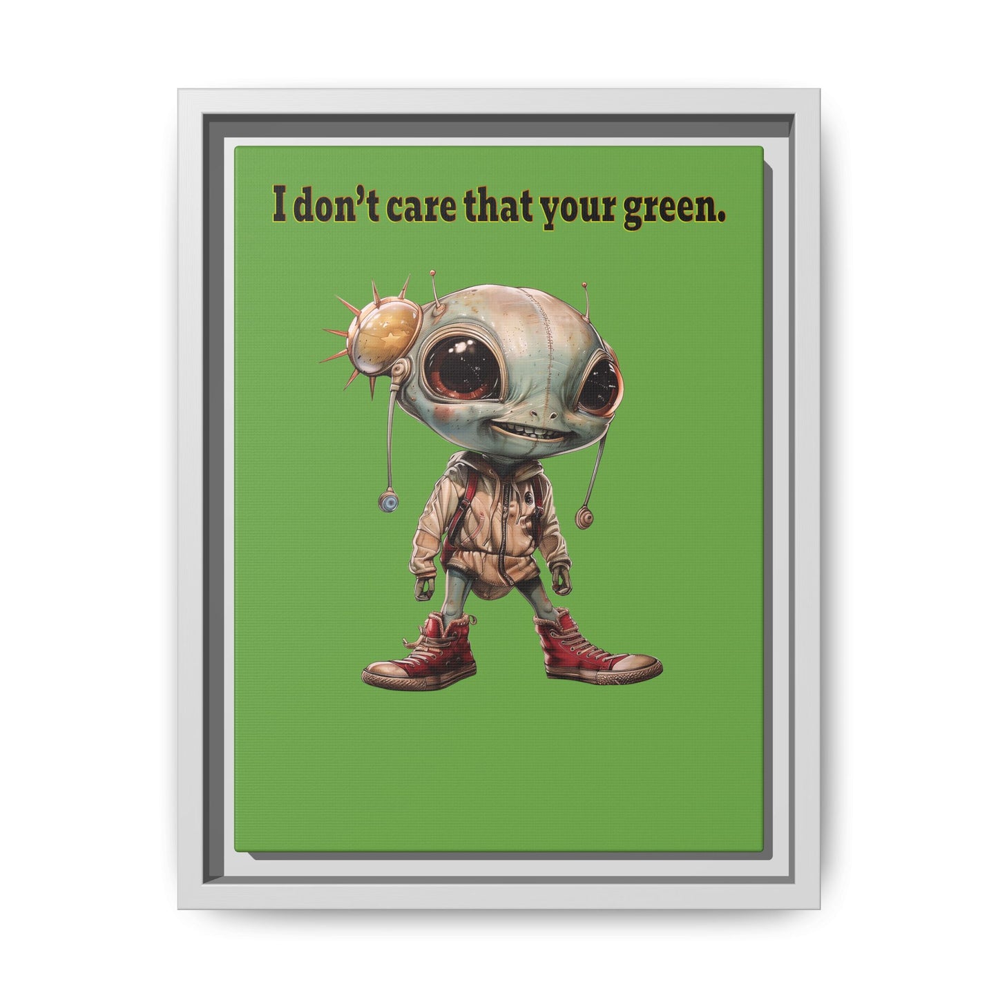 I don't care that your green - framed canvas art (green)