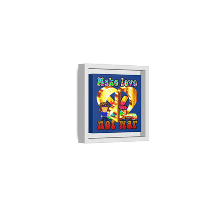love peace - framed canvas art (dark blue)
