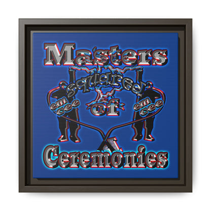 em cee squared - framed canvas art (dark blue)