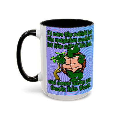 turtle race - Accent Mug (light blue-purple wave)