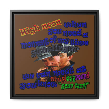 high noon - framed canvas art (brown)