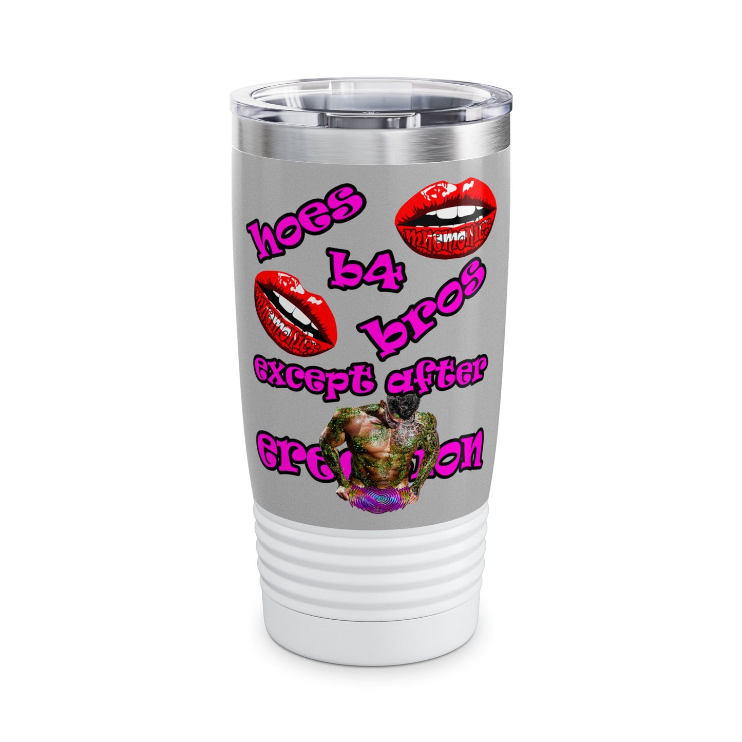 hoes b4 bros - Ringneck Tumbler, 20oz (light grey)