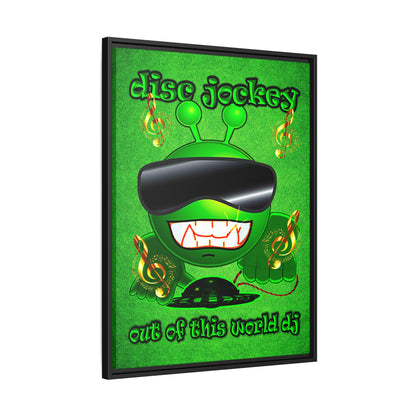 disc jockey - framed canvas art (green turf)