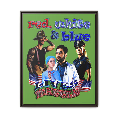 rw&b lives matter - framed canvas art (green)