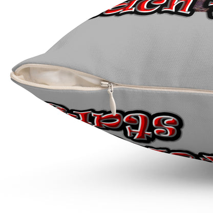 defy conquer reach - Spun Polyester Square Pillow - (light grey)