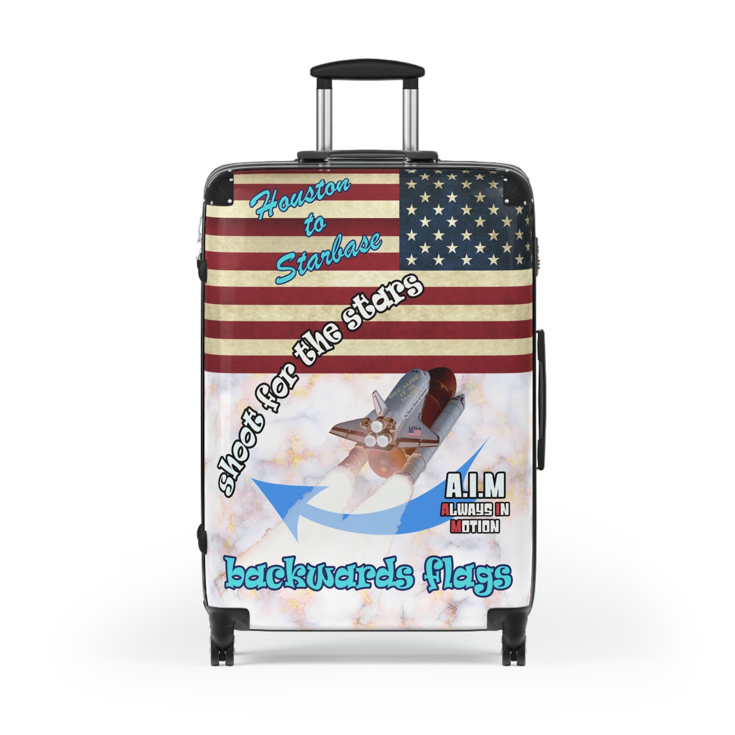 shoot for the stars - Suitcase (white marble)