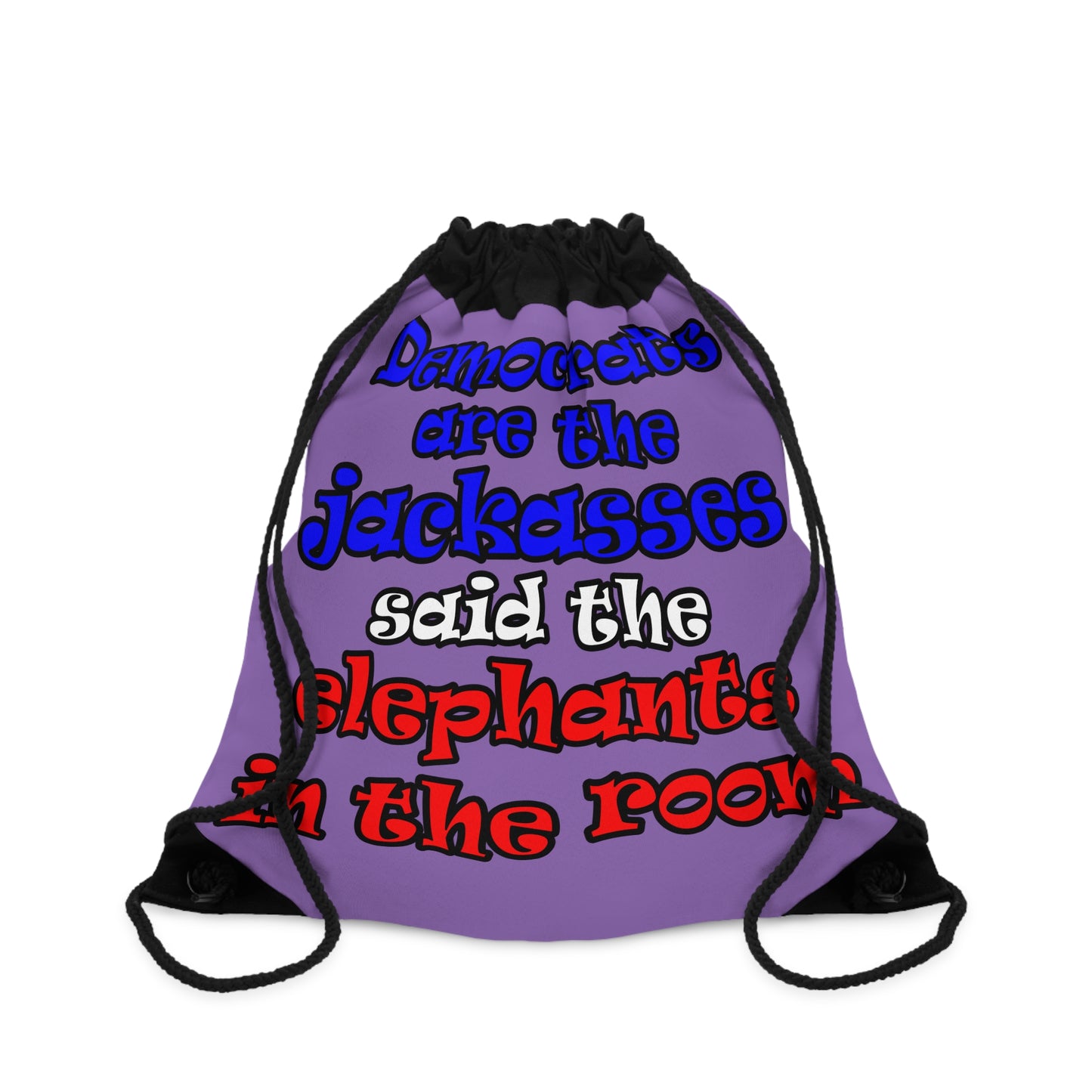 donkeys and elephants - Drawstring Bag (light purple)