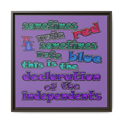 declaration of the independents - framed canvas art (light purple)
