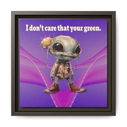 I don't care that your green - framed canvas art (purple-pink wave)