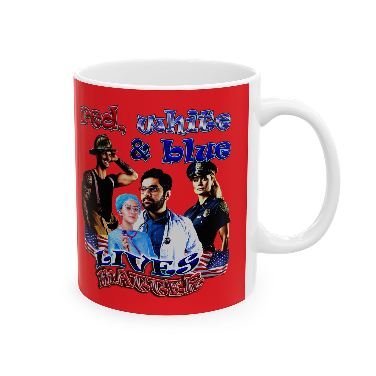 rw&b lives matter - White Mug (red)