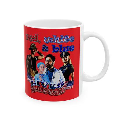 rw&b lives matter - White Mug (red)