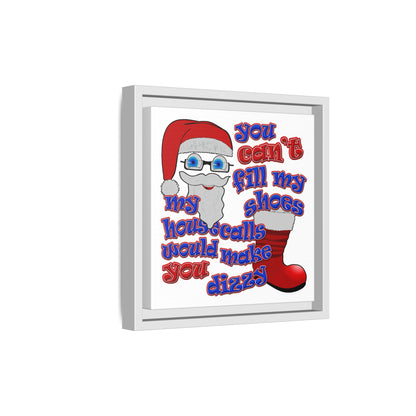 santa's shoes - framed canvas art (white)