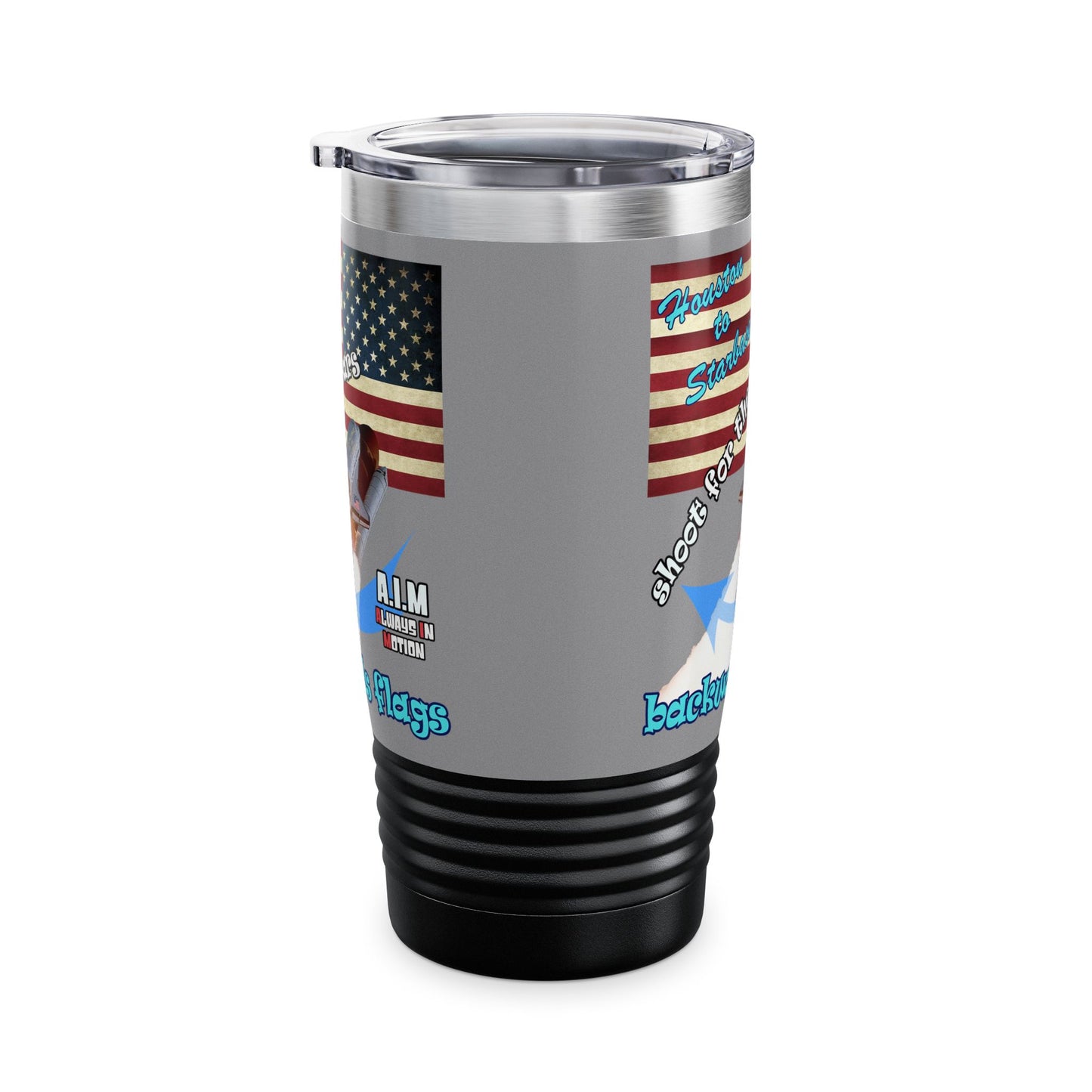 shoot for the stars - Ringneck Tumbler, 20oz (grey)