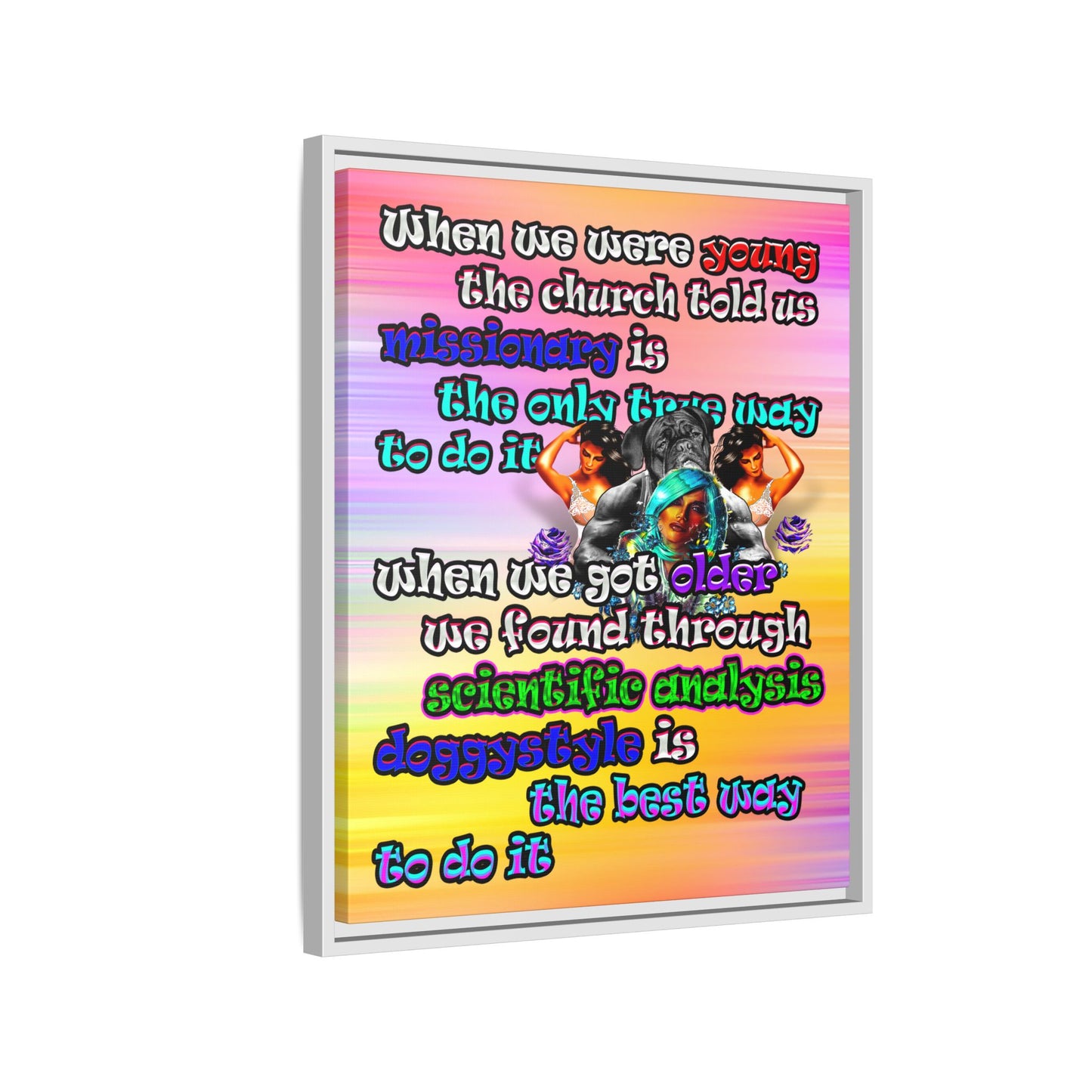 doggystyle - framed canvas art (color blur)