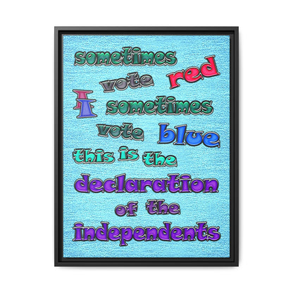 declaration of the independents - framed canvas art (faded blue)