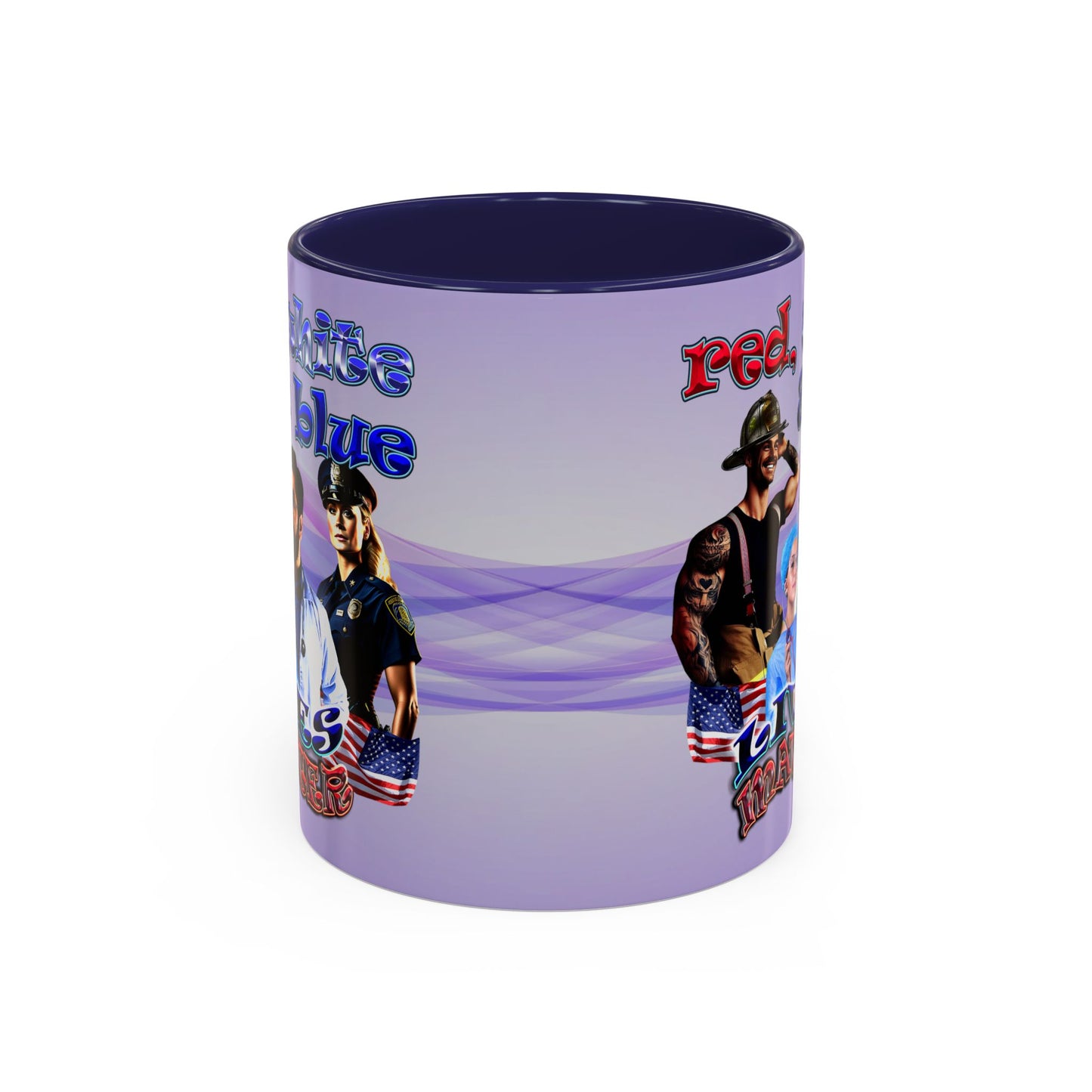 rw&b lives matter - Accent Mug (light blue-pink wave)
