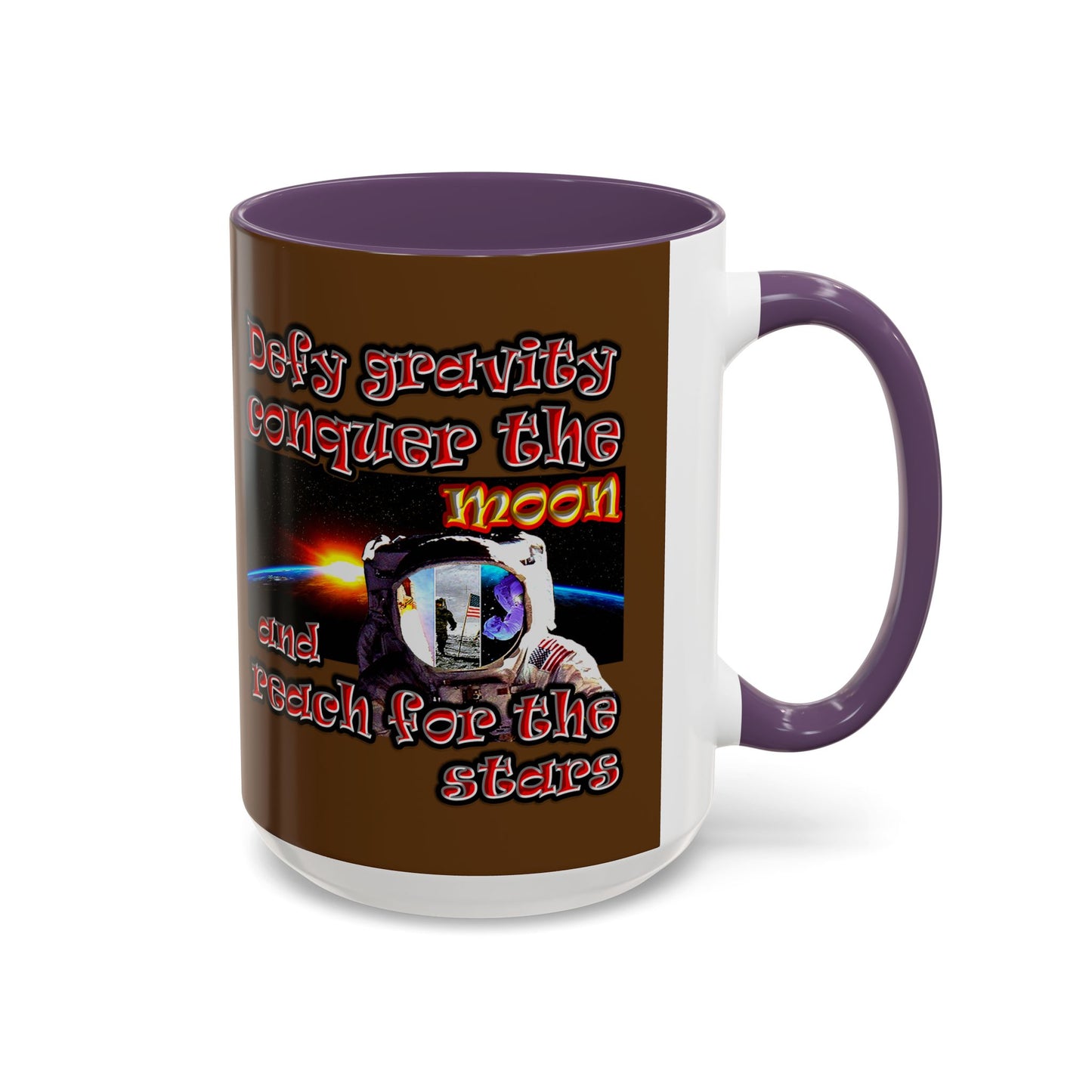 defy conquer reach - Accent Mug (brown)