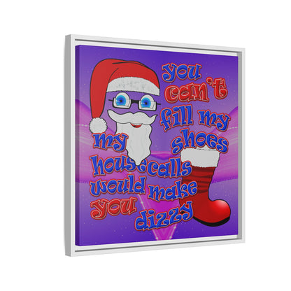 santa's shoes - framed canvas art (purple-pink wave)