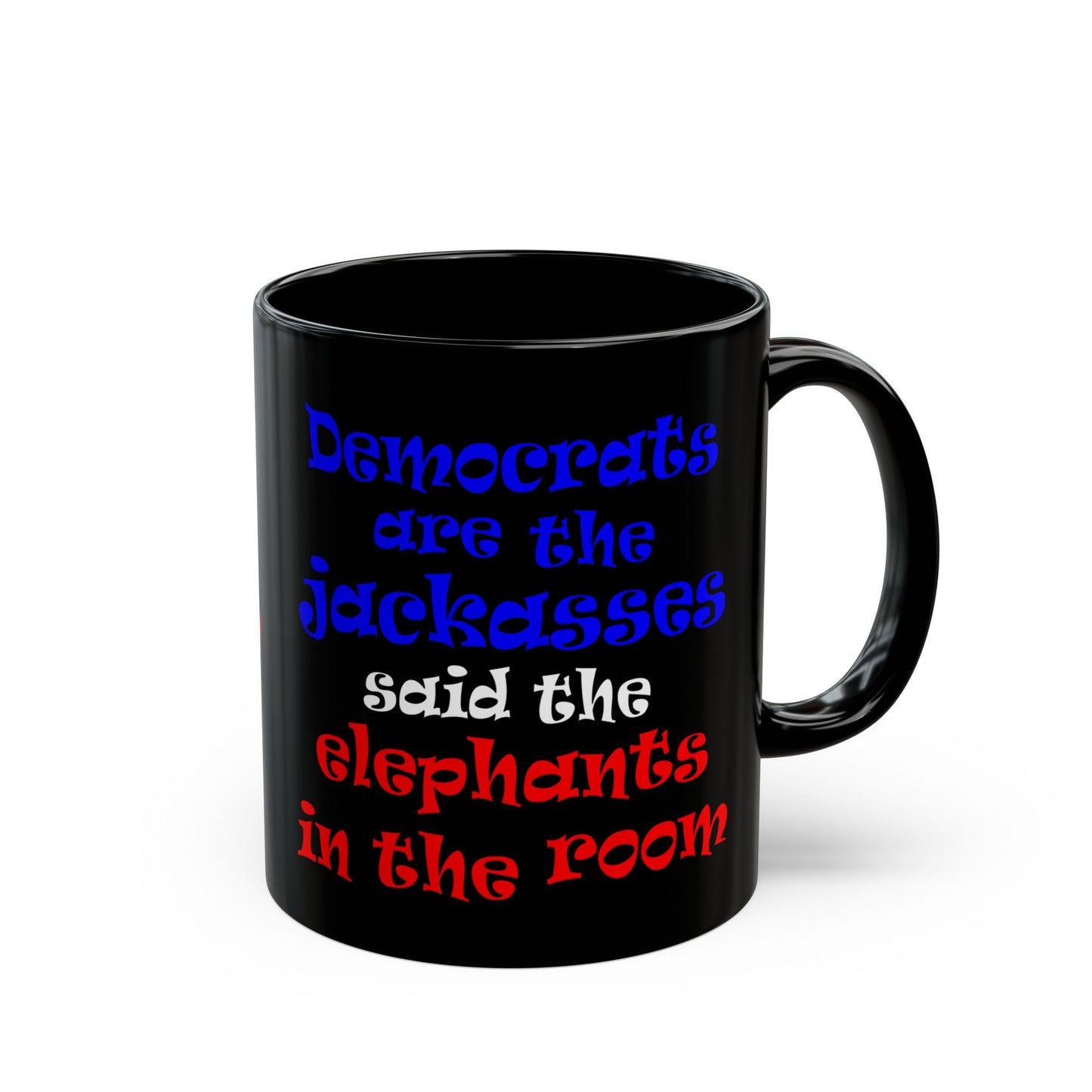 donkeys and elephants - Black Mug (black)
