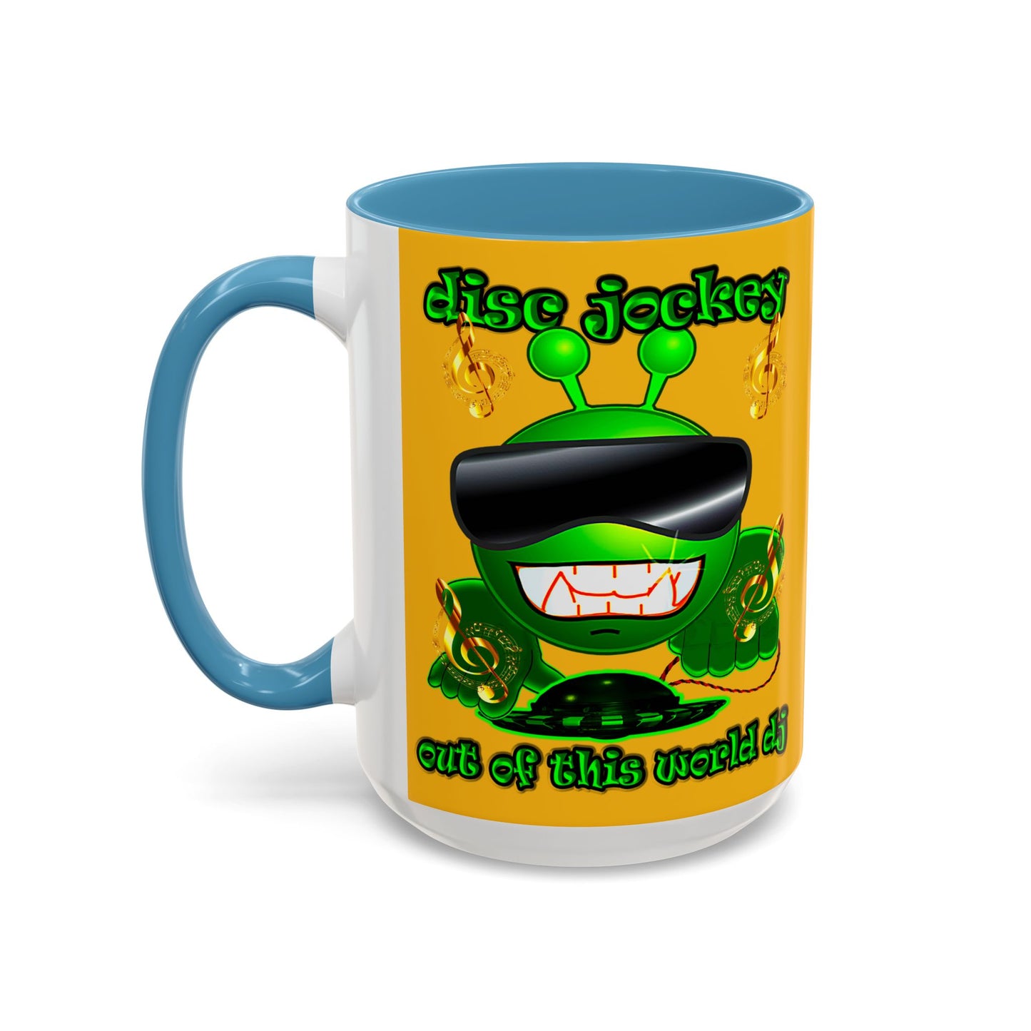 disc jockey - Accent Mug (yellow)