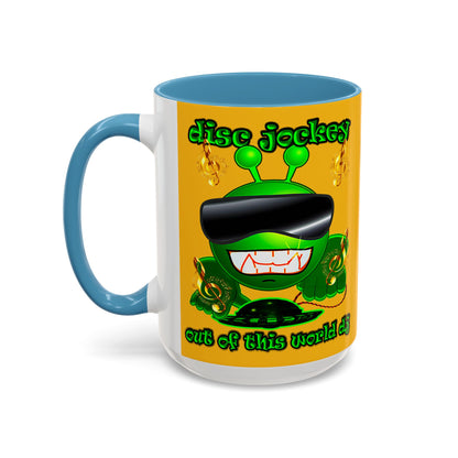 disc jockey - Accent Mug (yellow)