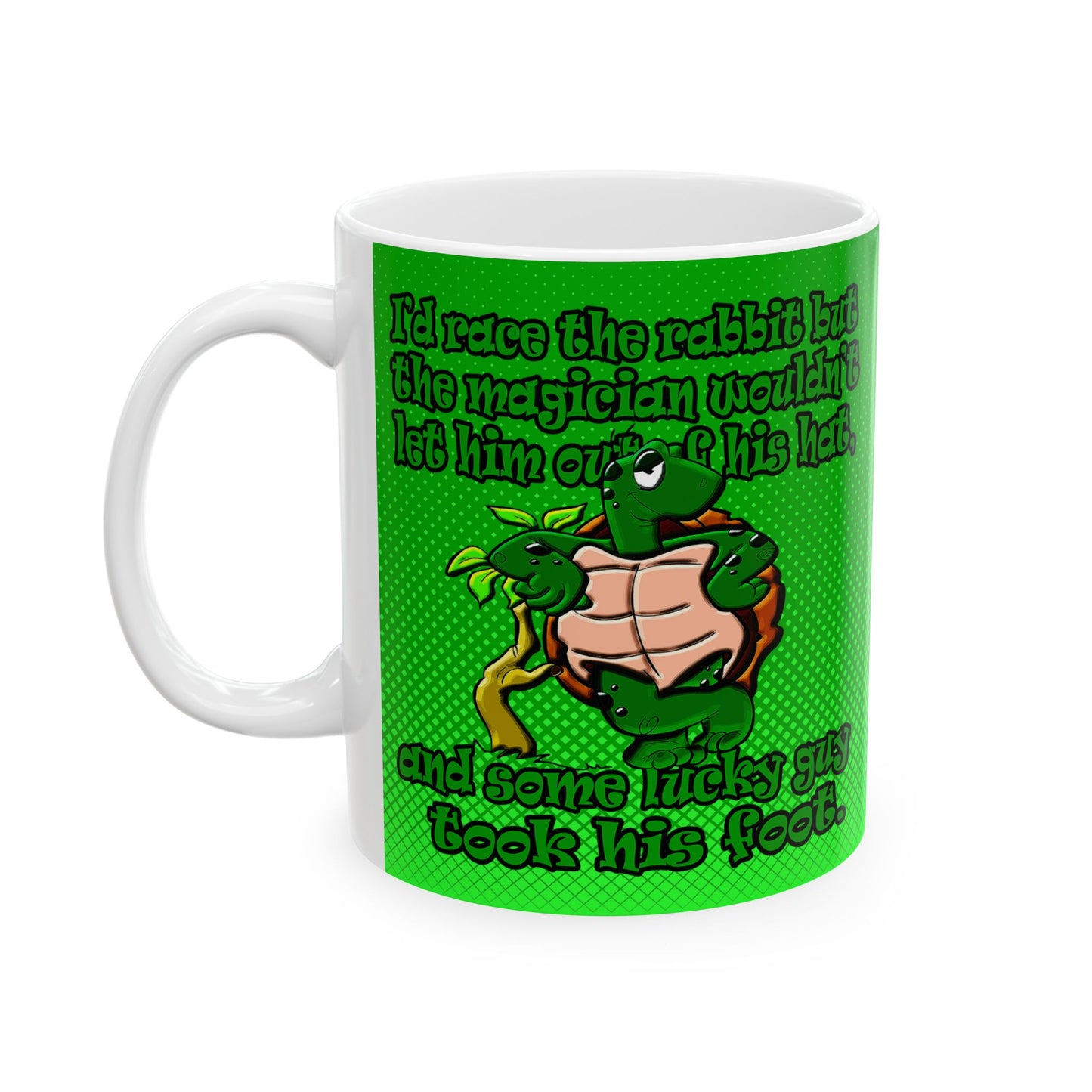 turtle race - White Mug (logo green)